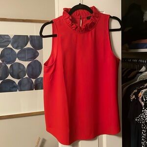 Beautiful JCrew Red Sleeveless Blouse Size Medium